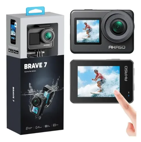 Camera Action Akaso Brave 7 4K 60Fps 20Mpx + cartão 32GB 4K Sony 