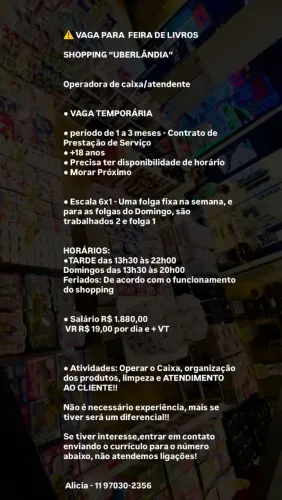 Vaga de emprego em Uberlândia