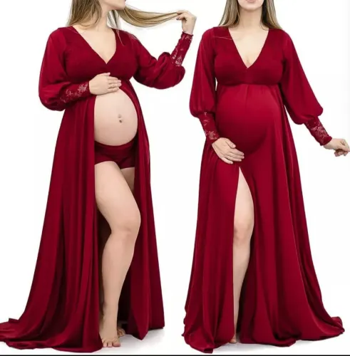 2 vestidos ensaio fotográfico gestante