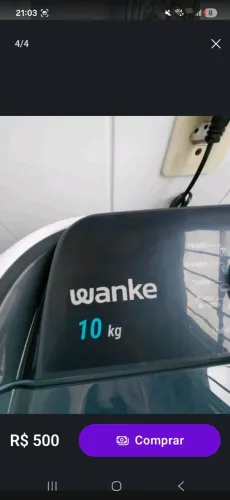 Máquina de lavar wanke 10kg nova comprada hoje