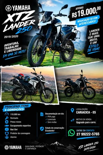 ? VENDA IMPERDÍVEL! XTZ LANDER 250 - NÃO DEIXE ESSA PASSAR!