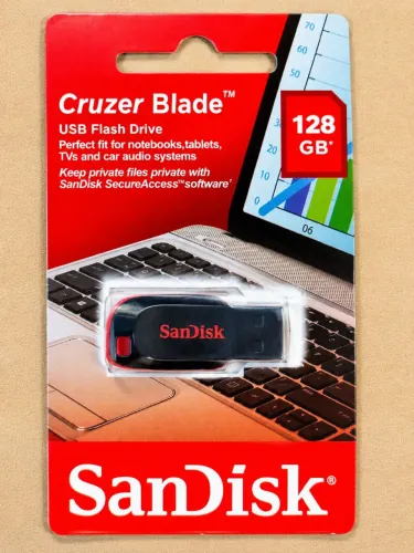 Pendrive SanDisk Cruzer Blade 128GB - Novo
