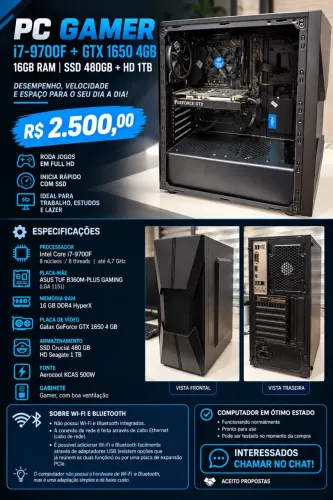 PC Gamer: i7-9700F + GTX 1650 4GB