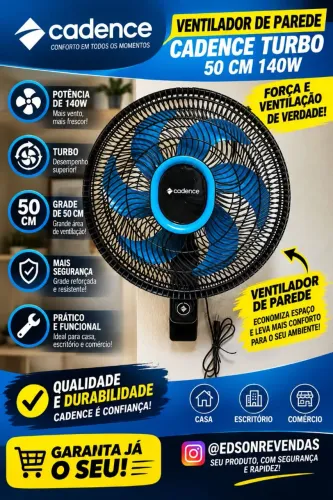 VENTILADOR DE PAREDE CADENCE TURBO 50 CM