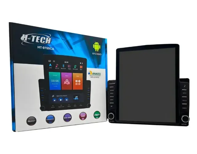 Multimidia H-Tech HT-9700CA 9 Polegadas MP5 CarPlay e Android Auto - Zerada