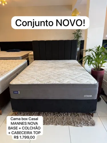 Cama Box Casal com CABECEIRA NOVA - ENTREGO