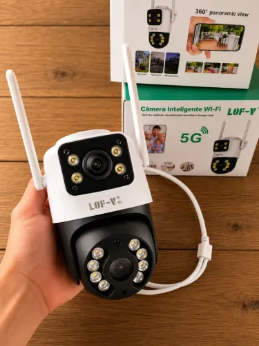 Câmera de Segurança Wi-Fi, 360°,Visão Noturna