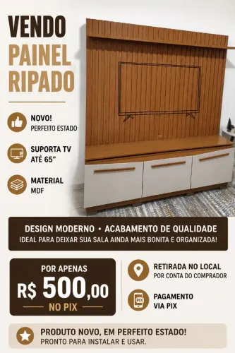 Painel MDF ripado _ Novo