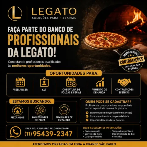 Pizzaiolos e Auxiliares | Freelancer e CLT