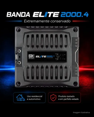 Módulo Amplificador Banda Elite 2000.4 - 2000W RMS 4 Canais Impecável