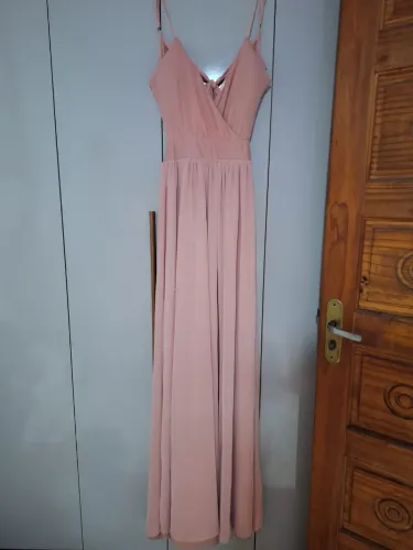 Vestido de festa rosa usado apenas uma vez