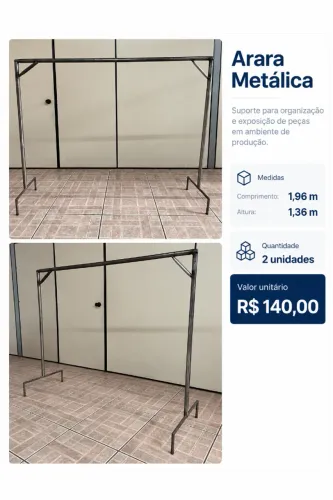 Araras Metálicas - 3,00 compr.