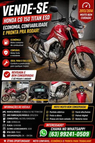 Venda da moto Titan 150