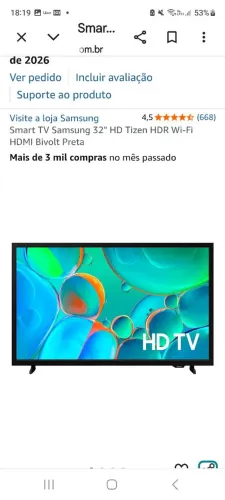 Tv samsung 32 nova e na caixa