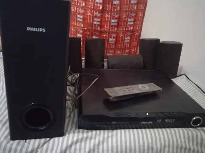 Home Theater Philips 5.1 (Ótimo Som / Detalhe no Leitor)