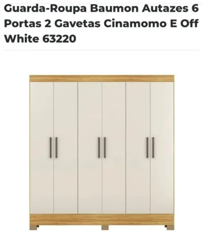 Guarda-Roupa Bauman Autazes 6 Portas - Novo/Usado 1 mês