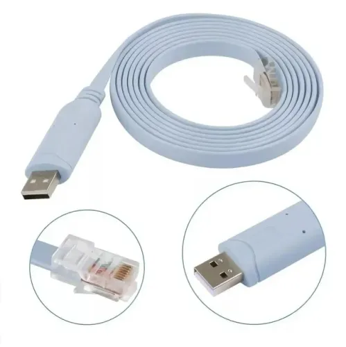 Cabo Console Usb Rj45 Terminal Switch Roteador Firewall Azul