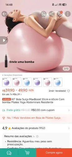 Bola para exercícios na gestão