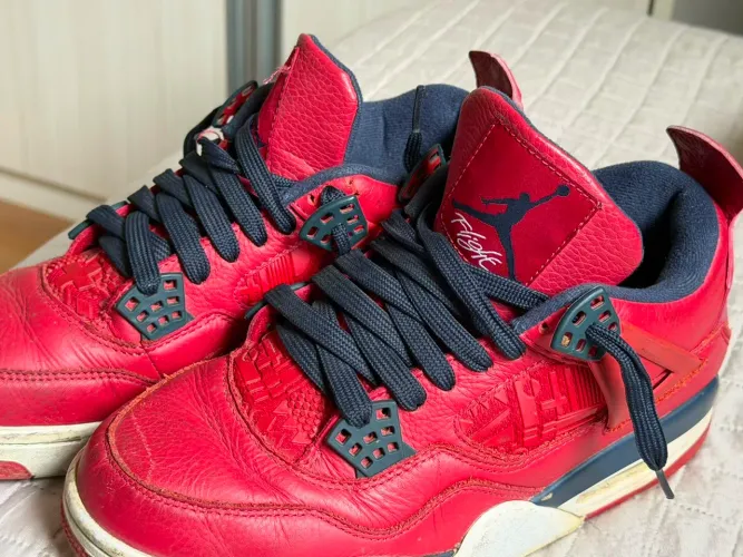 Air Jordan 4 "Flight" (vermelho/marinho)