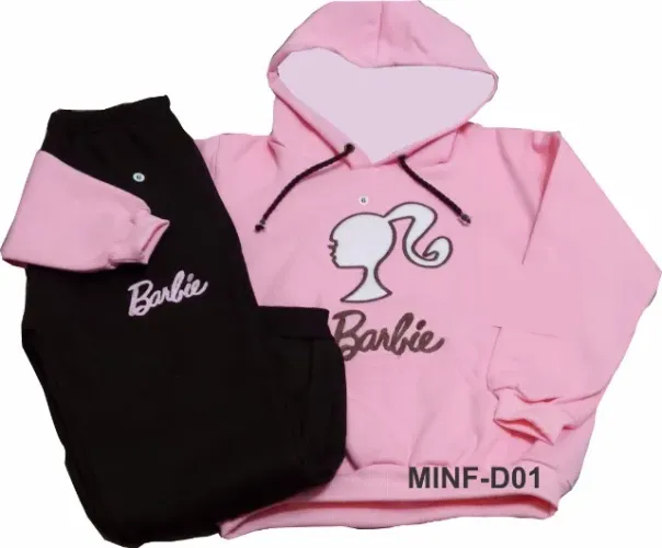 Conjunto de moletom infantil Barbie
