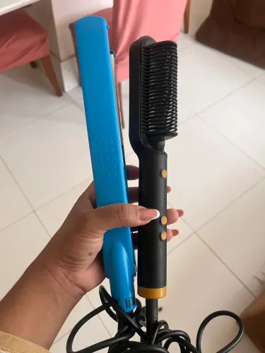 Prancha e escova modeladora 
