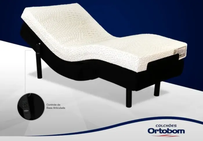 Cama Ortobom com controle remoto solteiro sem colchão