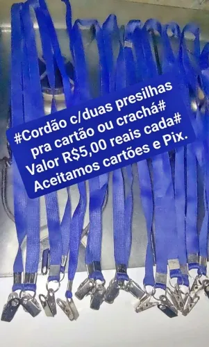 CORDÃO C/DUAS PRESILHAS PARA CARTÃO OU CRACHÁ