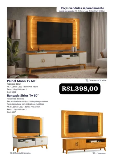 Painel Moon + Rack Siriús