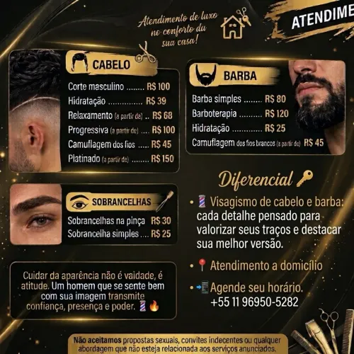 ? BARBEIRO A DOMICÍLIO | CORTE, BARBA E VISAGISMO MASCULINO E INFANTIL