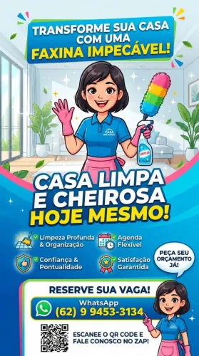 ? Sua casa limpa, organizada e cheirosa sem você precisar se preocupar!<br>