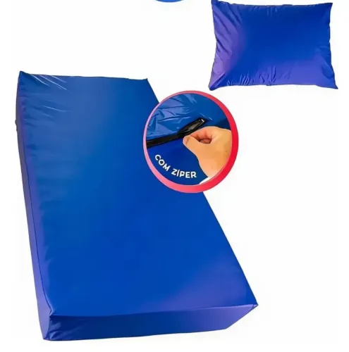 Capa de colchão impermeável solteiro com porta travesseiro
