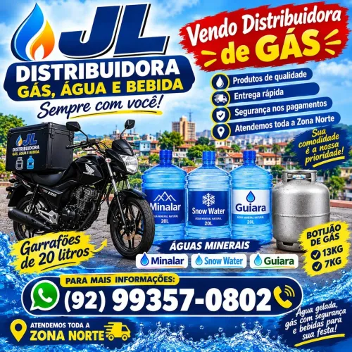 Vendo distribuidora de gás e água.