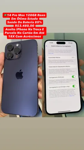 iPhone 14 Pro Max 128GB Roxo ( Saúde Da Bateria 85% ) Usado