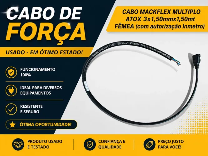 RABICHO CABO ATOX 3X1 FÊMEA 50mmx1.50mt - UNIDADE R$ 5,00
