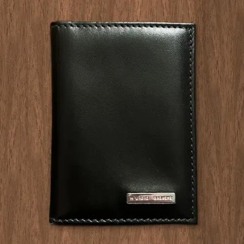 Porta Cartões Hugo Boss Classic Smooth Preto Couro Bovino Vertical Original Novo