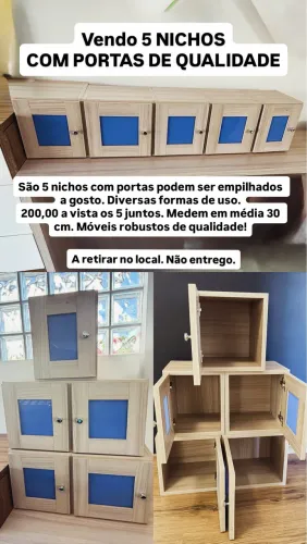 MOVEIS - 5 NICHOS COM PORTAS