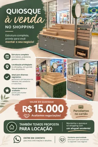 Quiosque no Shopping - Perfumaria, Saboaria, Mel e afins | Sem Produtos