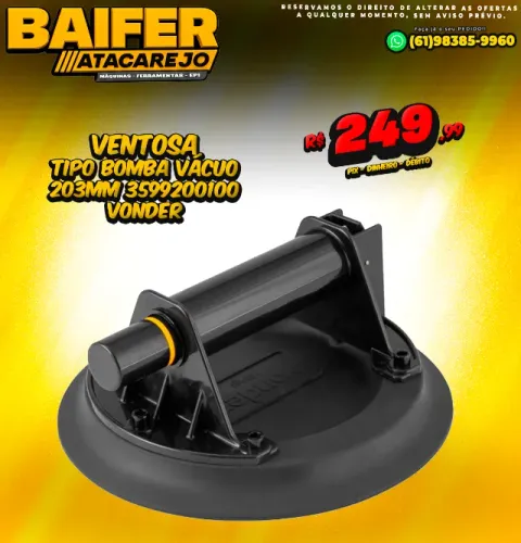Ventosa Tipo Bomba Vácuo 203mm Vonder