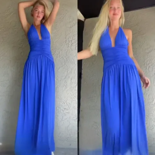 vestido de festa longo azul royal