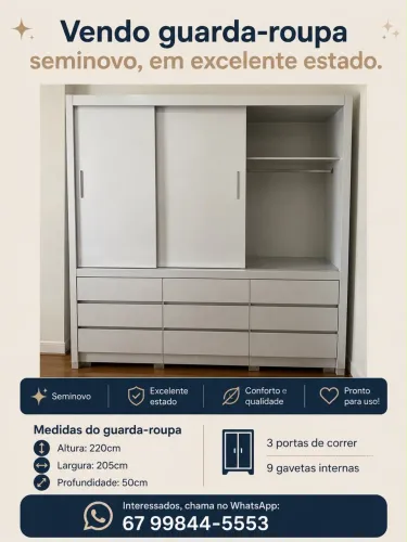 Vendo um guarda-roupa semi novo