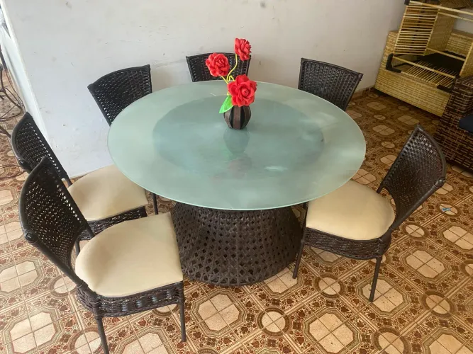 Jogo mesa de jantar de área externa 