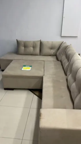 sofa 7 lugares bege
