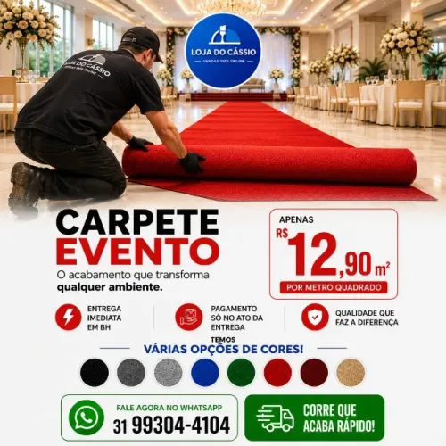 Carpete Envento - Entrega Imediata em BH e Região