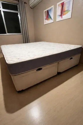 Cama Box King Size Com Baú Gigante Com Colchão