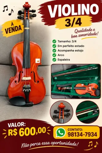 Violino 3/4 em perfeito estado