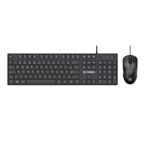 KIT TECLADO + MOUSE COM FIO  FORTREK C13 