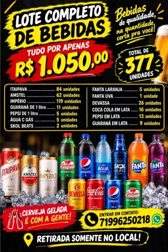 Lote de bebidas alcoólicas e sem álcool