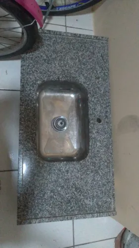 Pia de Mármore com Cuba inox