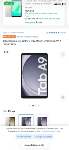 Tablete Samsung A9