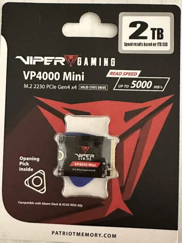 SSD Viper Gaming VP4000 compatível com steam deck e Asus ROG Ally